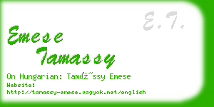 emese tamassy business card